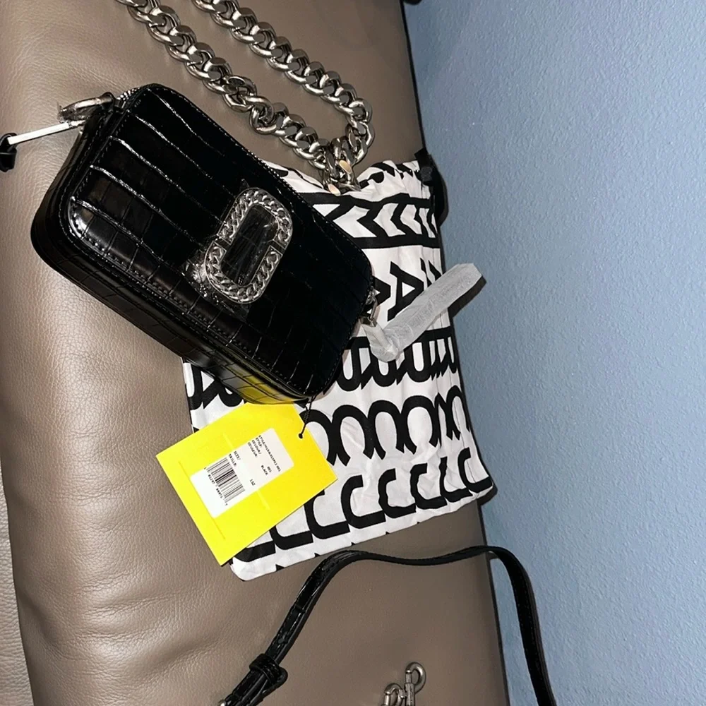 SALE❗️RARE THE MARC JACOBS SNAPSHOT CROC EMBOSSED BAG CHAIN &LEATHER STRAP - Picture 16 of 17
